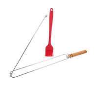 ibasenice 1 Set Griglia Pieghevole Supporto Per Per Barbecue Pollo Per Griglia Campeggio Barbecue Griglia Per Griglia All'aperto Guide Per Grigliare Di Pollo Acciaio Inossidabile