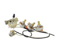 ibasenice 1 Set Kit di cablaggio per chitarra elettrica fai da te, cablaggi | Include selettore a leva a 3 vie, potenziometri da 250K, 1 volume, 2 toni, cablaggio di controllo con jack di uscita da 6,35