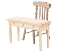 ibasenice 1 Set Mini Sedia e Tavolo in Legno per Casa delle Bambole Kit Mobili Classici Accessori Decorativi Superficie Liscia Favorisce Creatività Bambini Mini Ornamenti