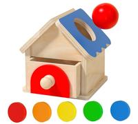 ibasenice 1 Set Sussidi Didattici Giocattoli Di Selezione Del Colore in Legno Portamonete Montessoriano Rotolare La Palla Di Legno Gli Sport Bambino Che Fa i Primi Passi