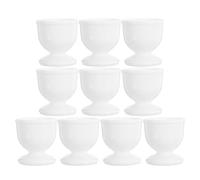ibasenice 10 portauova in plastica - Supporto per Uova alla Coque - Vassoio Riutilizzabile per servire e conservare Uova in Cucina, Ristorante, bancone o Frigorifero (Bianco)