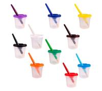 ibasenice 10sets Tazze Lavabili Per Pennelli Da Pittura Per Ragazzo Ragazza Utensili Per Pittura Gouache e Pratici e Compatti Per Educazione Artistica Dei Giovani Creativi