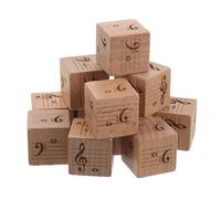 ibasenice 12 dadi con note musicali, dadi in legno per principianti da 25 mm con pentagramma a cinque linee per l'apprendimento della teoria musicale, giocattolo educativo per la classe.