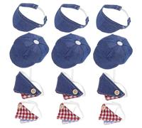 ibasenice 12 Mini Beret Caps And Triangular Scarves For Dolls Lightweight Cotton Doll Hats And Scarf Accessories For Photo Props Party Decor