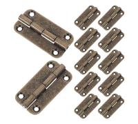 ibasenice 12 Pezzi Cerniere in Ferro Anticato Angoli Arrotondati, Struttura Verticale a 4 Fori, per Porte di Armadi e Scatole in Legno, Dimensioni 3,5x1,8x0,4 Cm, per Bagni
