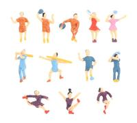 ibasenice 12 Pezzi Miniature Persone in Plastica per Modellismo, Figure in Miniatura 2,5 Cm per Progetti Scolastici e Decorazioni di Mini Spazi Verdi e Feste