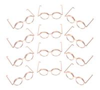 ibasenice 12 pezzi Occhiali Miniature per Bambole Senza Lenti in Metallo Accessori Dress Up per Giochi di Ruolo e Decorazioni Fatte Mano