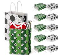ibasenice 12 Pezzi Sacchetti per Festa di Calcio in Carta Kraft Decorazione a Tema Calcio, Buste Medie per Dolci e Premi, per Ringraziamenti e Confezioni Regalo