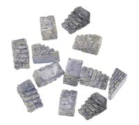 ibasenice 12 Pezzi Scale in Pietra in Resina Grigia per Micro Paesaggio, Decorazioni Miniature per Casa delle Bambole e Giardino, Accessori Versatili per Interno ed Esterno