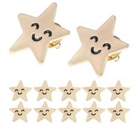 ibasenice 12 Spille a Forma di Stella a Cinque Punte Sorriso Spilla da Bavero e Clip Decorativa Leggera per Feste Patriottiche e Zaini Distintivo Elettroplaccato Resistente per Uso