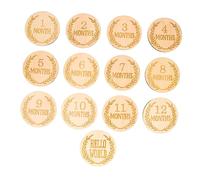 ibasenice 13pezzi Carte Di Per Legno Di Dischi Commemorativi Tema Spiga Di Grano Accessori Fotografici Per Registrare La Crescita Mensile Del