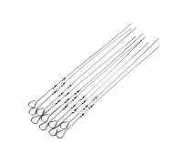 ibasenice 14 pezzi Spiedini Barbecue in Acciaio Inossidabile con Manico ad Anello Lunghi e Riutilizzabili per Grigliate Outdoor e Cucina Spiedini per Carne e Verdure Antiscivolo Facili da