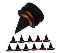 ibasenice 16 Mini Cappelli da Strega in Nero Resistenti Mini Tappi per Bottiglie e Decorazioni Halloween Accessori Te per Feste e Antipolvere e Compatti