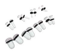 ibasenice 16 Pezzi Set di Plug per Orecchio in Vetro Solido a Forma di Fungo, Resistenti e Adatti a Piercing da 1,6mm a 10mm per Uso Quotidiano e Amanti del Piercing