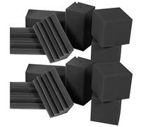 ibasenice 16 Pezzi Trappole per Bassi in Spugna Nera a Piramide e Cubo Assorbimento Acustico e Ritardante di Fiamma per Home Theater e Studio di Registrazione