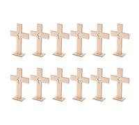 ibasenice 18 Pollici Croce in Legno Non Rifinita per Battesimo Struttura Compatta e Base Stabile, Decorazione Elegante per Centrotavola e Altari, Leggera e Portatile