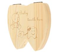 ibasenice 1pezzi Scatola dei Ricordi per Dentini in Legno Porta Fatina dei Denti per Ragazzo Ragazza Adatta per Conservare Primo Dentino che Cade e Registrare Informazioni Sia