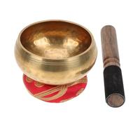 ibasenice 1set Ciotola Tibetana Per Meditazione Cuscino e Bastoncino Per Yoga e Relax Realizzata Rame Portatile e Versatile Per Pratiche Spirituali e Decorative