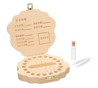 ibasenice 1set Scatola Legno Per Denti Da Latte Custodia Per Denti Persi Per Ragazzo Ragazza Scatola Decorativa Per Ricordi Infantili Per Memorie Di Crescita e Conservazione Di Fetalizzati