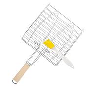 ibasenice 1Set Strumenti per Barbecue Portatile con Cestino per Spazzola per Design Ergonomico Facile da Trasportare e Utilizzare per Picnic e Grigliate