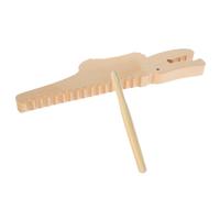 ibasenice 1set Strumento Musicale Legno Forma Di Coccodrillo Guiro Percussione Per Giocattolo Educativo Per Introduzione Alla Musica Strumento Percussivo Resistente e Sicuro Legno Di Faggio
