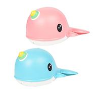ibasenice 2 Giochi Bagnetto Balena Carica Giocattoli Doccia Colorati Sicuri per Design Molla Stimola e Tocco Vaschetta Bagnetto Rosa e Blu