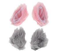 ibasenice 2 paia Orecchie Gatto per Casco in Materiale Decorazioni Fuzzy Antivento e Riduzione Rumore Facili Installare e Compatibili con Caschi Scooter Snowboard