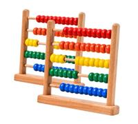ibasenice 2 Pezzi Abaco in Legno Vintage File per Strumento Educativo per Apprendimento Matematico Giocattolo Didattico per Sviluppo Abilità Motorie e Calcoli Scolastici