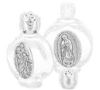 ibasenice 2 Pezzi Boraccia Portatile in Vetro Argento Semplice e Lussuosa, di Perdita, come Decorazione per Battesimo essere Messa nella Borsa Stili multipli