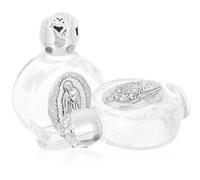 ibasenice 2 Pezzi Bottiglia Decorativa in Vetro Argento Design Semplice e Copertura di Sicurezza, per Comunione e Battesimo, Stile Lussuoso e Portatile Stili multipli