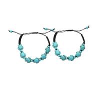 ibasenice 2 pezzi Bracciale Donna a Forma di Testuggine con Pietre Turchesi Regolabile Gioielli Creativi con Design Divertente e Artigianale Accessorio Versatile per Ogni Occasione