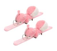 ibasenice 2 pezzi Braccialetti Slap per Forma di Scoiattolo in Morbido Peluche Materiale Premium e Confortevole per Bambine e Bimbi Resistenza e Comfort Garantiti