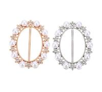 ibasenice 2 pezzi Clips Moda per Sciarpa e Magliette con Anelli in Fermagli Decorativi con Cristalli e Perle Artificiali per Sciarpe Camicie e Maglioni Vintage Accessori Leggeri e Portatili