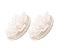 ibasenice 2 Pezzi Diffusore di Pietra Profumata in Gesso Bianco, Silenzioso e Compatibile Oli Essenziali, Forma Fiore Elegante e Compatta per Piccole Stanze e Scrivania
