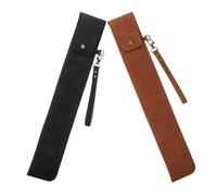 ibasenice 2 Pezzi Drum Stick Bag in PU Pelle Custodia Portatile per Bacchette da Batteria Custodia Protettiva per Bacchette e Mallets Nero e Marrone Organizer Leggero per Batteristi e