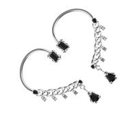 ibasenice 2 pezzi Ear Cuff Vintage in Metallo Punk Non Piercing Clip Cartilagine Orecchio Forma Avvolgente per Donna Uomo Gioielli Earcuff Retrò Eleganti e Adattabili