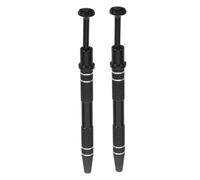 ibasenice 2 Pezzi Estrattore Viti a 4 Artigli in Alluminio Nero, Grabber Tool per Componenti Elettronici e Chip Ic, Alta Precisione