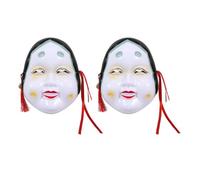 ibasenice 2 Pezzi Maschera Giapponese da Donna Dettagli Tradizionali Giapponesi in Plastica Riutilizzabile per Cosplay e Feste per Spettacoli e Performance Sul Palco