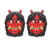 ibasenice 2 Pezzi Maschere Demonio Giapponese Tengu per Halloween Maschere Cosplay Samurai Autentiche per Feste in Maschera e Carnevale Spaventoso