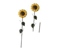 ibasenice 2 Pezzi ornamenti di piante verdi arredamento decorazioni al di fuori ornamenti floreali da giardino centrotavola pianta pali da giardino fornitura giardino ferro da stiro Giallo