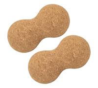 ibasenice 2 pezzi Palla Massaggio Doppia in Sughero Forma di Arachide Ergonomica per Terapia Trigger Point Rullo Manuale per Massaggio Profondo e Recupero Muscolare Portatile per Yoga