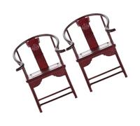 ibasenice 2 Pezzi Scale For Dollhouse Realistic Plastic Furniture Model For Diy Crafts And Indoor Decoration Vintage Style Chairs
