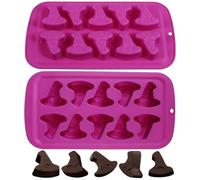 ibasenice 2 Pezzi Stampo in Silicone a Forma di Cappello da Mago Porpora per Cioccolatini Riutilizzabile Superficie Liscia e Facile da Sformare, per Halloween e Dolci Creativi