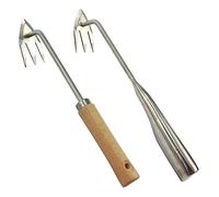 ibasenice 2 Pezzi Strumento Manuale per Rimozione Erbacce da Estirpatore Ergonomico Inossidabile e Legno Utensile Multi per Giardinaggio del