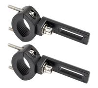 ibasenice 2 Pezzi Supporto per Faro Moto in Lega di Alluminio Nero Gomma, Facile Installazione e Supporto Robusto, Adatto a Paraurti e Ammortizzatori da 2 a 3,5cm, Montaggio Orizzontale