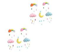 ibasenice 2 Pz Mobile Da Parete Cameretta Ornamenti Di Nuvole Di Feltro Decorazioni Di Gocce Di Pioggia Nuvola Sentiva Gocce Di Pioggia Ornamenti Per Bambini Nuvole Bianche Fata Bambino