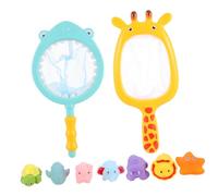 ibasenice 2 set Giocattoli da Bagno per Animali Cambia Colore con Spruzzo d Acqua Rete da Pesca Inclusa per Bagnetto Divertente e Interattivo per Ragazzi e Ragazze