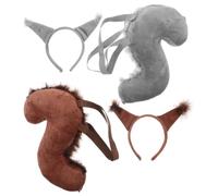 ibasenice 2 Set Set di Cerchietti Orecchie da Scoiattolo Cartoon per Unisex, Design Adorabile e Comodo, per Halloween a Scuola a Casa