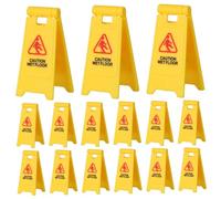 ibasenice 20 Miniature Wet Floor Warning Signs for Realistic Dollhouse Safety Education Toy Traffic Scene Props for Creative Play And Interactive Learning