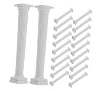 ibasenice 20 Pezzi di colonna romano in miniatura Colonna romana di micro paesaggio tavolo con colonne romane scultura da tavolo statue di arredamento per la casa plastica bianca